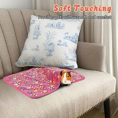 YUEPET 3 Pack Waterproof Guinea Pig Blankets, Fleece Cage Liners, SM