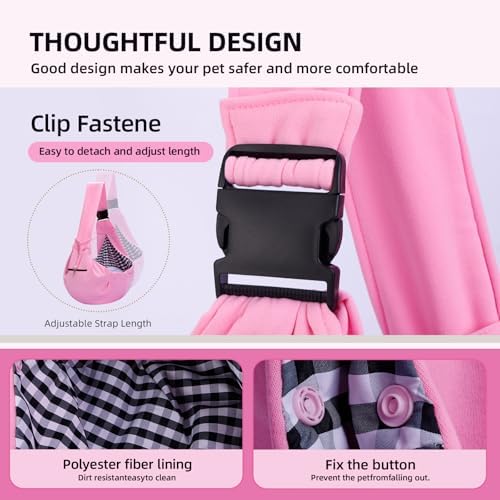 Adjustable Dog Sling Carrier with Pocket, Puppy Carrier for Small Dog & Cat