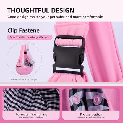 Adjustable Dog Sling Carrier with Pocket, Puppy Carrier for Small Dog & Cat