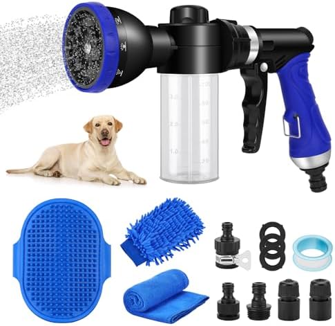 Pet Bathing Sprayer Kit,10 Spray Patterns, Adjustable Hose Wash Sprayer