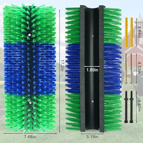 Livestock Scratching Brush Goat Scratcher Brush Full Massage Grooming Tool with 16 Screws for Cow,Cattle,Cow,Sheep, Horses,Pigs