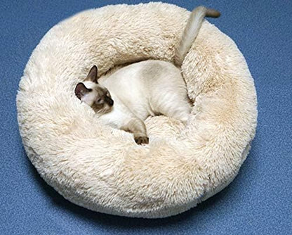 Dog Bed for Small Dogs & Cats, 24 Inch Medium Fluffy Washable Donut Bed