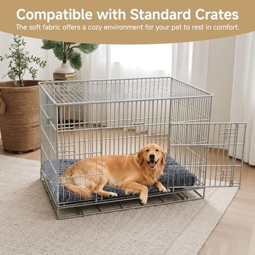 Exsnugy Washable Dog Bed Mat Large Size Fluffy Pet Crate Pad 53x36 XXL