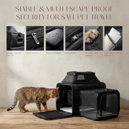 Top-Side Expandable Pet Carrier, Treat Window,18x11x11 Airline Approved