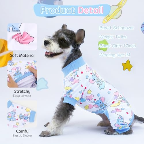 XPUDAC 4 Pieces Dog Pajamas Soft Strechy Puppy Onesies Pet Clothes for Small Medium Dogs Boy Girl Cat Pet Outfit, 150-XXS
