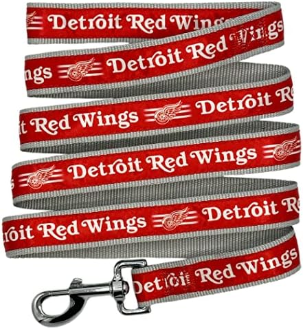 Pets First NHL Detroit RED Wings Leash for Dogs & Cats, Walk Cute & Stylish! The Ultimate Hockey Fan Leash!, Large (6 ft Long x 1 in Width) (DRW-3031-LG)