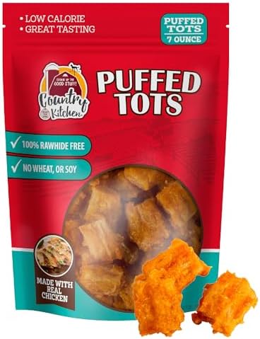 Country Kitchen Rawhide Free, Chicken Puffed Tots Dog Treats, 7oz, 1 Ct