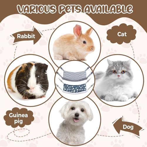 Barydat 6 Pcs Reversible Cat Hammock Bed Soft Hanging for Cage, Plush