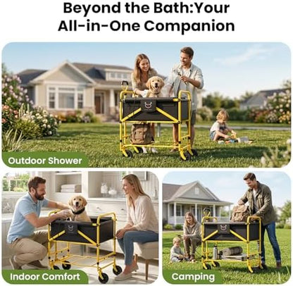 Foldable Dog Bath Cart for Dirty Outdoor Dog and Cat
