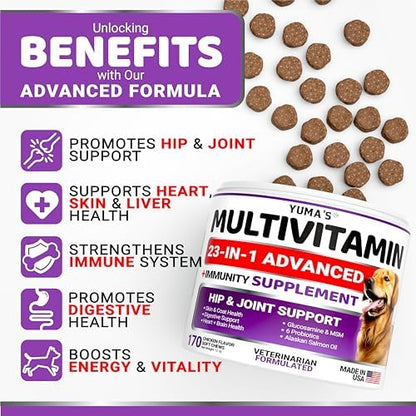Dog Vitamins and Supplements - 170 Chews - Dog Multivitamin Chewable