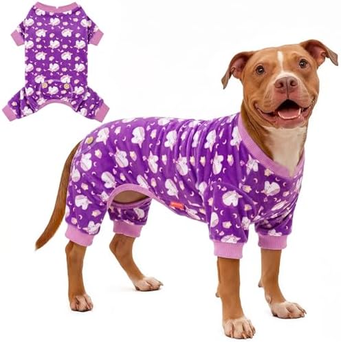 KYEESE Velvet Dog Pajamas for Medium Large Dogs Soft Onesie, Unicorn Purple