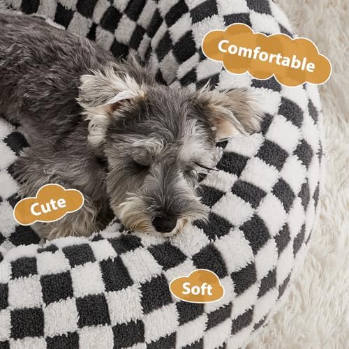 BFPETHOME Small Washable Cozy Donut Dog Beds for Dogs