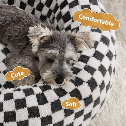 BFPETHOME Small Washable Cozy Donut Dog Beds for Dogs