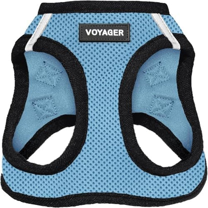 Voyager Step-in Air Dog Vest Harness - Baby Blue/Black Trim, Medium