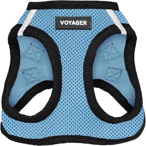 Voyager Step-in Air Dog Vest Harness - Baby Blue/Black Trim, Small