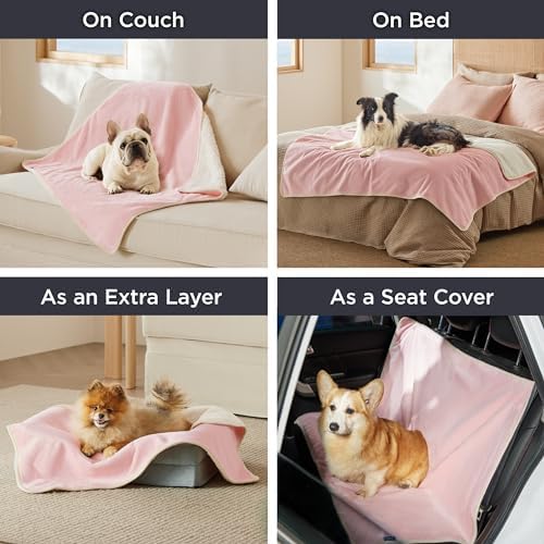 Bedsure Waterproof Blanket for Bed Soft Sherpa Fleece Throw,Queen 90x86