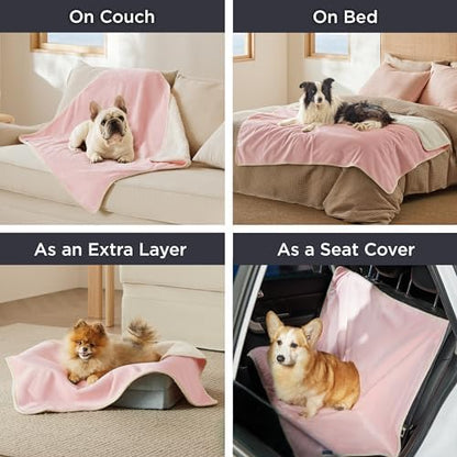 Bedsure Waterproof Blanket for Bed Soft Sherpa Fleece Throw,Queen 90x86
