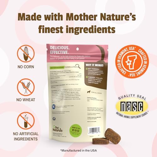 Pet Naturals Daily Probiotic Soft Chews for Dogs, Digestive and Immune Support Supplement, 1 Billion CFU Per Chew, Duck, 160 Count (Pack of 2)