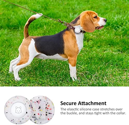 SimpleThings Compatible with Airtag Cat Collar Holder, Small Collar Holder Compatible with Apple Air Tag GPS Tracker, 2Pack Waterproof Case Cover for Cat Dog Pet Collar Within 3/8 inch (2 Transflower)