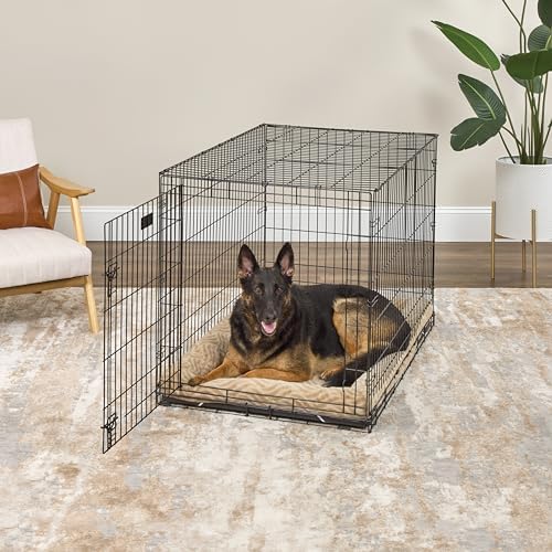MidWest Homes for Pets QuiteTime Deluxe Wave Bolster Bed for Extra Large Dogs; Easily Machine Wash and Dry; Tan; 48"; 40248-WVTN