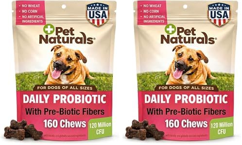Pet Naturals Daily Probiotic Soft Chews for Dogs, Digestive and Immune Support Supplement, 1 Billion CFU Per Chew, Duck, 160 Count (Pack of 2)