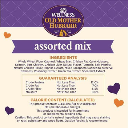 Old Mother Hubbard Wellness Training Bitz Assorted Mix Dog Treats, Natural Biscuits, 3 Flavors, 8 oz Bag (Pack of 2)