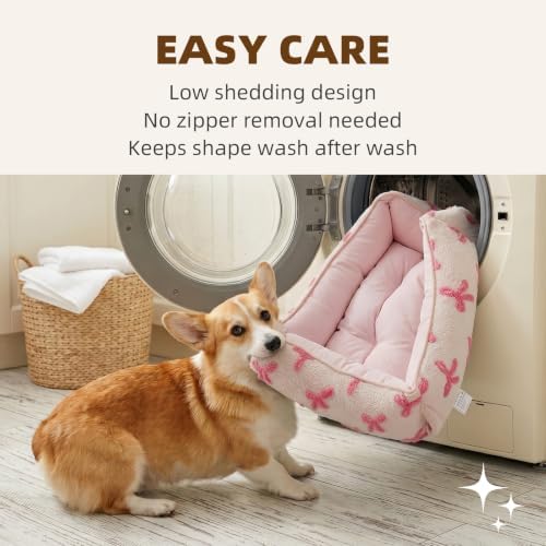 Reversible Cat Bed Dog Bed for Small Dogs Rectangle Bed Washable 20x19x6 in