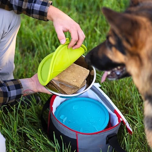 Messy Mutts 6 Piece Set, 3 Stainless Bowls and 3 Silicone Lids, Extra-Large