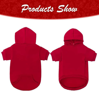KOOLTAIL Dog Hoodie for Large Medium Small Dogs, Soft and Warm Pet Sweater with Leash Hole and Pocket Boy Girl, Puppy Fall Winter Jacket Clothes, French Pitbull Cold Weather Coat Sweatshirt, Red XXL