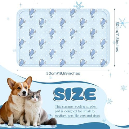 Nuanchu Pet Cooling Mat, Whale, 11.81 x 19.69 Inches, 1 Pcs