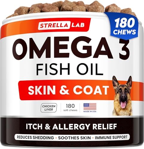 Omega 3 for Dogs - Fish Oil Skin & Coat Supplement, Itch & Allergy Support
