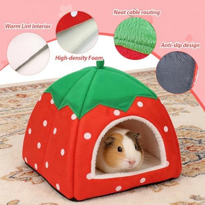 Hedgehog Hideout Small Animal Bed Nest Cave, Guinea Pig Hamster Warm House Cage Supplies Accessories