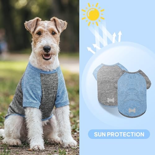 KYEESE 2Pack Dog Shirt for Small Dogs Sun Protection Tank Top with Sleeves