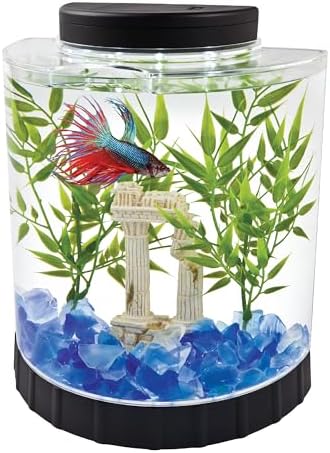 Tetra LED Half Moon 1.1 Gallon Fish Tank Kit for Betta Fish