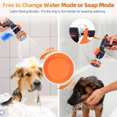 Dog Shower Attachment with 6.6Ft Long Shower Hose & Metal 3-Way Diverter