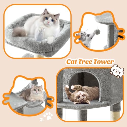 44 Inch Small Cat Tree Tower for Indoor Cats and Kittens