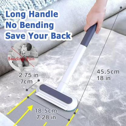 4 in 1 Pet Hair Remover, Reusable, Effective Cat and Dog Hair Removal Cleaning Tool with 17-Inch Extra Long Handle Multifunctional Fur Lint Brush for Couch, Furniture, Carpet, Clothes, Bedding