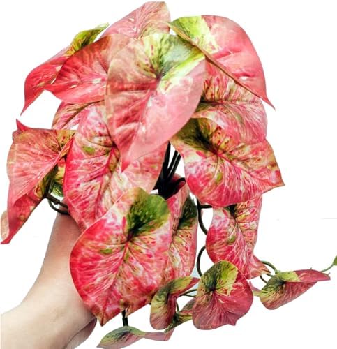 Fake Reptile Plants for Terrarium,Hanging Plant with Suction Cup