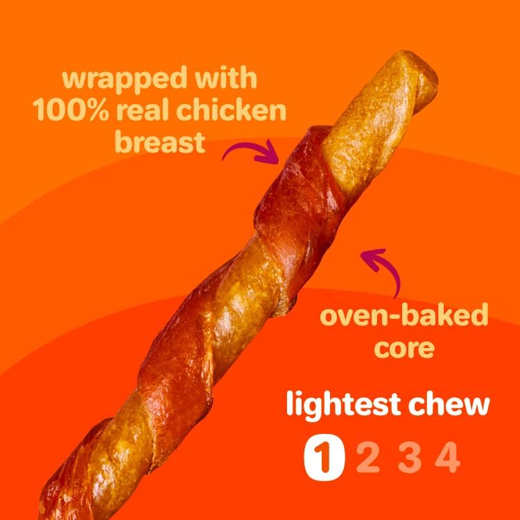 Oinkies Tender Twists Rawhide‑Free Dog Chews , 72 Count