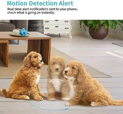 Armorcope Pet Camera, 2K HD Dog Camera with Phone APP, 360° Pan/Tilt View Puppy Cam, One Click Call for Baby Monitor, MagivPix Night Vision,Motion Tracking Alarm with Cloud/Local SD -2 Pack