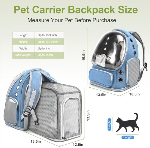 Cawypety Expandable Cat Backpack Large Space Cat Bubble Backpack Carrier