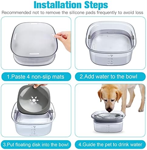UPSKY 70oz Dog Water Bowl, No Spill Slow Drinking Feeder for Messy Drinker