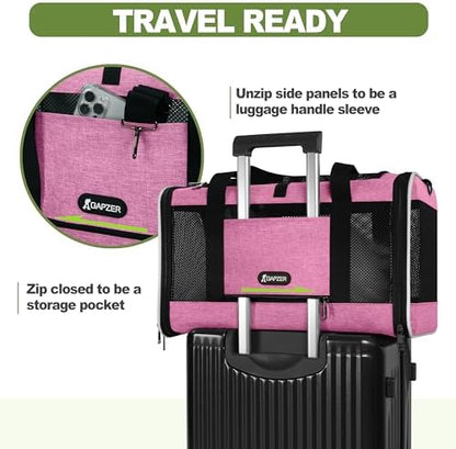 GAPZER Cat Carrier 18x11x11 Delta Airline Approved, Pet Plane Travel Crate