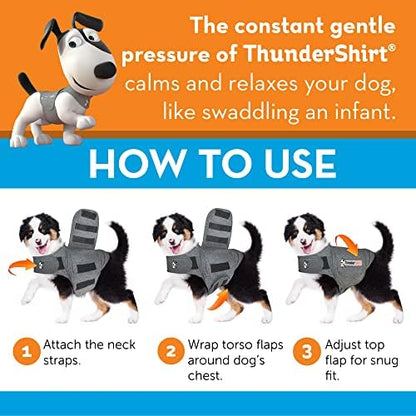 ThunderShirt for Dogs Calming Anxiety Vest, X Small, Heather Gray