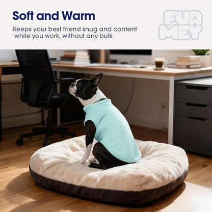 FUAMEY Dog Fleece Vest for Large Dogs,Warm Stretchy Dog Sweatshirts Pullover with Leash Hole Dogs Sweater Soft Pet Turtleneck Cozy Pet Vest Lightweight Sleeveless Blue XL