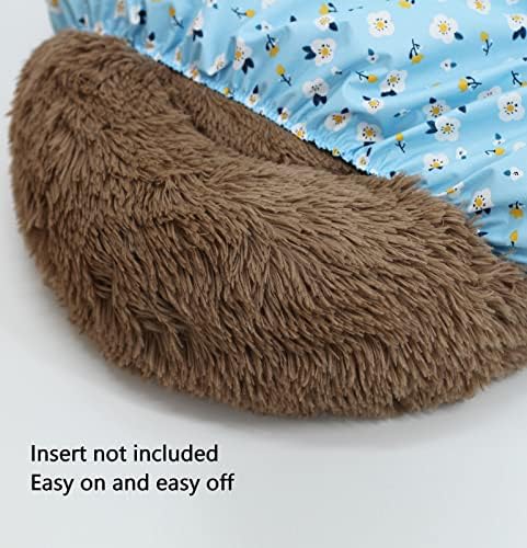 Round Dog Bed Cover Waterproof Slipcover for Donut Bed 40 Inch