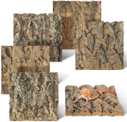Reptile Cork Bark Bedding 6PCS Bearded Dragon Climbing Wall Mat