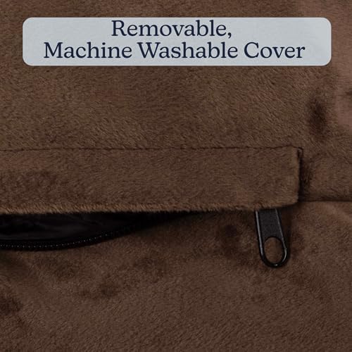 PETMAKER Orthopedic Dog Bed - 42in Dog Couch Bed with Supportive Wraparound Bolster and Removable Washable Cover - Egg-Crate Foam Extra Large Dog Bed for Pets up to 65lbs - Dog Products (Brown)
