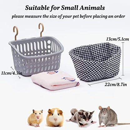 JWShang Small Rat Hammocks for Cage Chew Proof, Rat Warm Bed, Small Animal Hanging Hammock, Rat Cage Accessories for Small Animals Rat, Mouse, Guinea Pig, Chinchilla, Sugar Glider, Ferret
