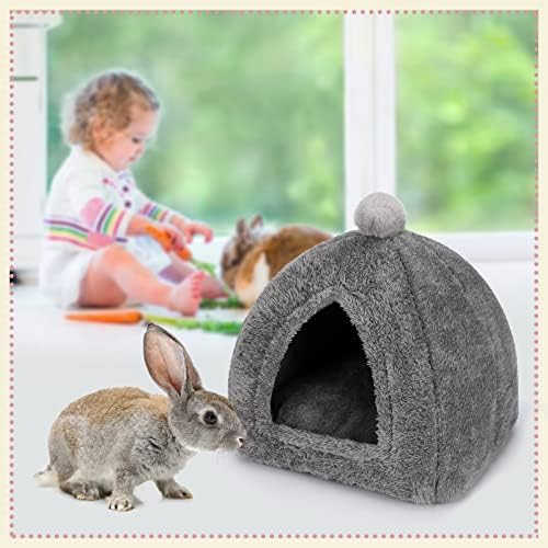 YUEPET Rabbit Hideout House, Large Rabbit Cave Bed, Bunny Triangle House